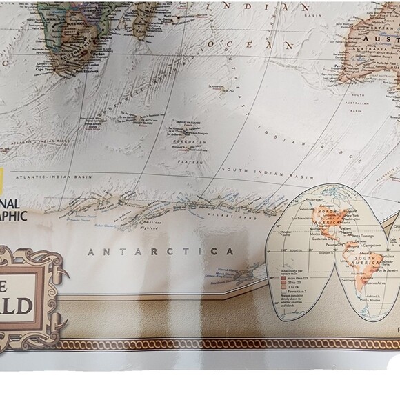 National Geographic The World Wall Map Poster Laminated 36x24 School Educational - Picture 8 of 10